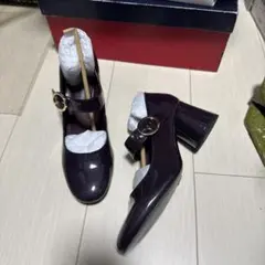 パープル ストラップ付き ハイヒール　37 23.5cm