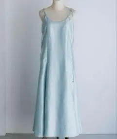 Pois ポワ　saten summer dress 水色サテンワンピ　限定価格