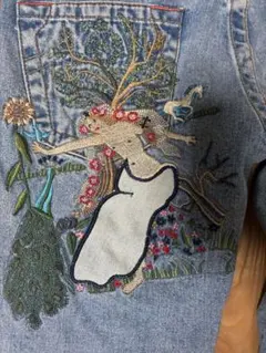 True Religion 刺繍デザイン ブーツカットデニムライトブルー