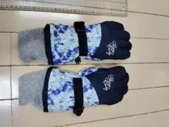 青と白のスキーグローブ　子供用Мサイズ