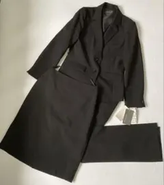 Add rougeジャケット、パンツ、スカート洗えるスーツ3点セット黒11号