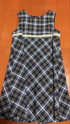 ノースリーブ チェック柄 ワンピース