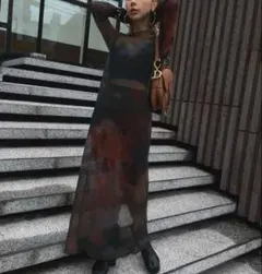 Ameri MIRANDA TAIDAI SHEER LONG TOP - メルカリ