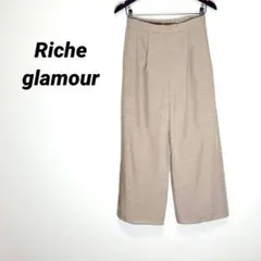 4857U ​リシェグラマー ワイドパンツ M モカ ブラウン 背面ゴム 薄手