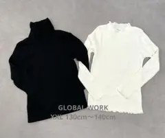 ハイネックニット／GLOBALWORK／XXL 130cm〜140cm／白／黒