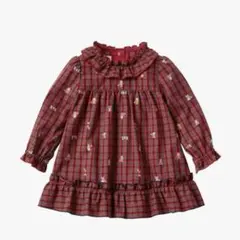 ファミリア　赤チェック　チュニック　80