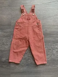 OshKosh B'gosh 赤と白ストライプオーバーオール 85