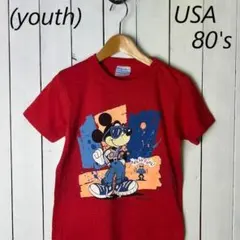 USA 美品 kids 80s USA製 ミッキーTシャツ ユースM 12-14のサムネイル