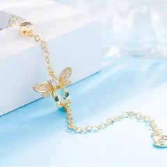 蜜蜂ブレスレット　アクセサリー　可愛い　ミツバチ　ゴールド　おしゃれのサムネイル