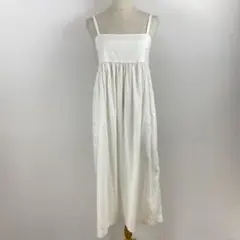 新品訳あり UNIQLO リネンブレンドギャザーキャミソールワンピース ロングM