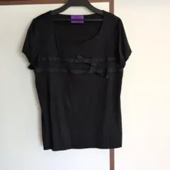 AMACA リボン付き ブラック Tシャツのサムネイル
