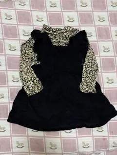 GAP 黒フラワーロンパースワンピースセット