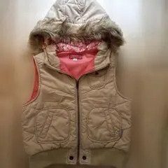 00s y2k ファー　中綿ダウンベスト　平成ギャル　girl 海外短丈