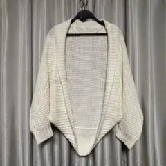 【美品】GU ワッフルボレロ ニット 長袖 白 ホワイト Lサイズ レディース