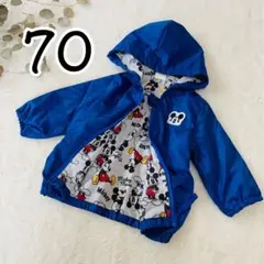 ミッキーマウス柄/フード付きジャンバー/長袖/ウインドブレーカー/70