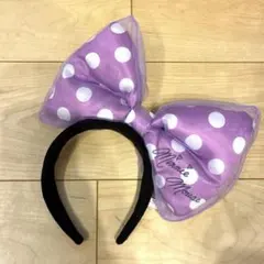 ディズニー カチューシャ　リボン　紫　パープル　即日配送