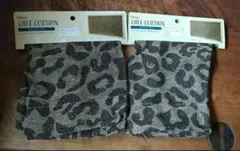 ジャガード　カフェカーテン　レオパード柄ヒョウ柄　2枚セット