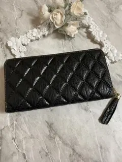 Rady キルティングチェーンロングウォレットケース 長財布 ブラック