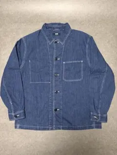 ユニクロ デニムワークジャケット ウォバッシュ　ストライプ　XL ストレッチ