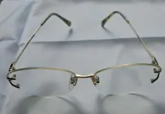 度あり　シルバーメタル ラウンド　リムレス メガネ