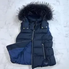 美品✨タトラス　ダウンベスト　LUSERA　ルセラ　フード　ファー　ウール　濃紺 TATRAS - 新品 タグ付き タトラス ダウンベスト TATRAS ルセラの