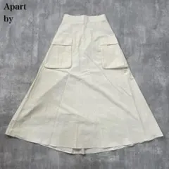 アパートバイ【F】ロングスカート Aライン フレアシルエット フラップポケット