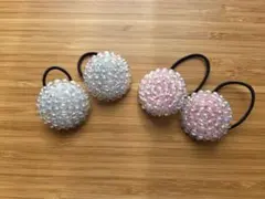 【ハンドメイド】クリアビーズヘアゴム
