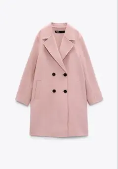 ZARA　ウールブレンドマスキュリンコート　XSサイズ　ピンク