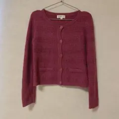 MICHEL KLEIN ミッシェルクラウン　ノーカラーニット　カーディガン