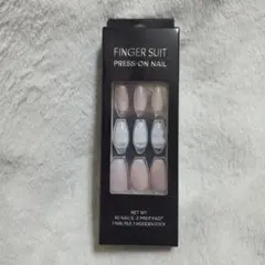 新品　フィンガースーツプレスオンネイル　ピンク　クマ