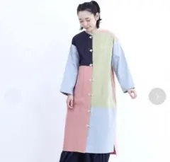 MERLOT チャイナボタンパッチワークワンピ①