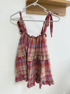 チェック柄フリルビスチェ