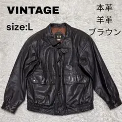 vintage レザージャケット ブルゾン 本革オールレザー 短丈 ショート丈
