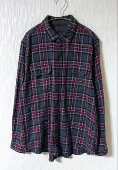 Woolrich ウールリッチ ネルシャツ US古着　グレー　L　【好配色】