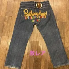 A BATHING APE 日本製　金タグデニムパンツ　刺繍　サイズS激レアのサムネイル