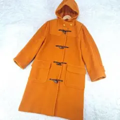 GRENMORE　スコットランド製　ヘリンボーン　ダッフルコート　オレンジ　XL