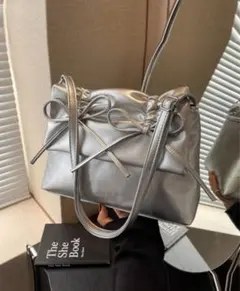 シルバー リボン付きショルダーバッグ DAZY SHEIN ハンドバック