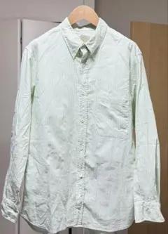 agnes b. 緑ストライプ 長袖シャツ