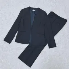 プラステ 洗える セットアップスーツ ノーカラージャケット テーパード