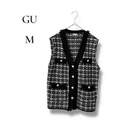 GU ジーユー　レディース　ベスト　ジレ　ツイード　ゴールドボタン　Mサイズ