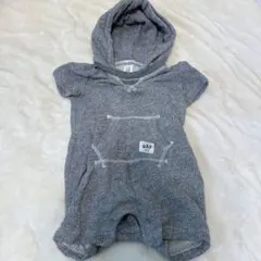 baby GAP フード付きロンパース 6-12ヶ月 グレー