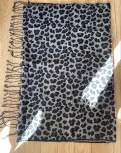ヒョウ柄　ストール　フリンジ付き