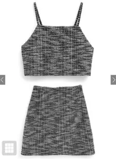 GRL ラメツイードビスチェメミニスカートセットアップ［sm205］