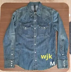 【wjk】デニムシャツ ダメージ加工 Mサイズのサムネイル