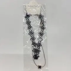 【未使用】レースチョーカー　黒　花柄