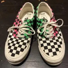 Vans チェック柄スニーカー ピンク/グリーン
