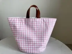 ギンガムチェックバッグピンク エルフィッシュサラ
