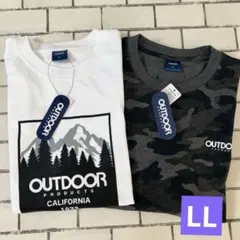 OUTDOOR PRODUCTS カモフラージュ 白　Tシャツ２枚セット　LL