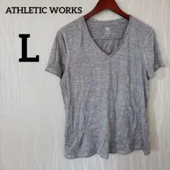 ATHLETIC WORKS 【L】ポリエステルTシャツ 半袖 通気性 グレー