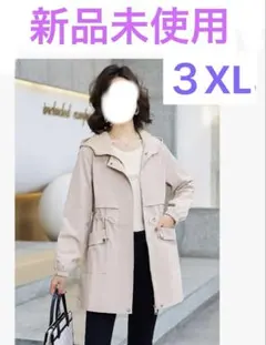 トレンチコート フード付き 新品３XL値下げしました♡